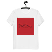 Unisex Organic Cotton Automotive  T-shirt / Black on Red Spec