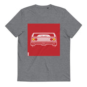 Unisex Organic Cotton Automotive T-Shirt / White on red spec