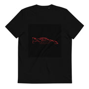 Unisex Organic Cotton Automotive T-shirt / Red on Black Spec