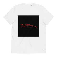 Unisex Organic Cotton Automotive T-shirt / Red on Black Spec